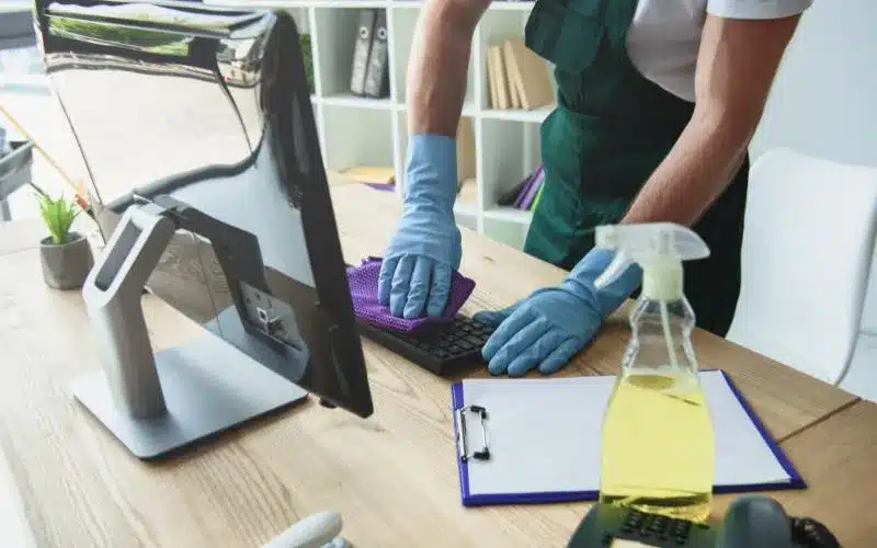 Professional office cleaning team by Dania Maids — corporate workspace sanitization services in Doha Qatar