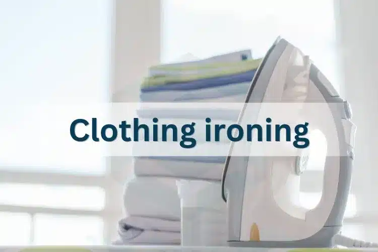 Professional cloth ironing service at home in Doha Qatar — trained Dania Maids staff pressing garments with expert care